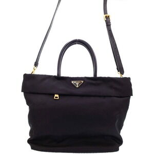 Prada Tessuto tote bag black Saffiano leather trim